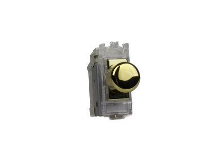 Luxusní stmívaè Rotaèní stmívaè DIMMER - 1-modulový schodiový (è.6) 6A, 20mA 1-pólový LED MODULÁRNÍ - letìná mosaz / letìný mosazný knoflík, GJP100V