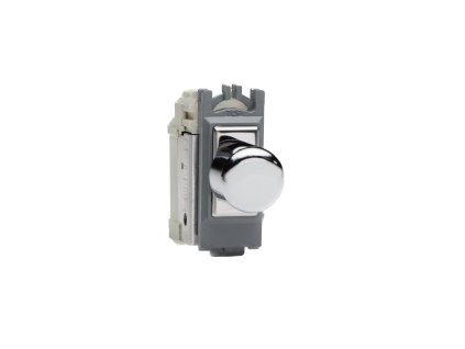 Luxusní stmívaè Rotaèní stmívaè DIMMER - 1-modulový schodiový (è.6) 15-180 W (max 20 LEDs) 0.8A 1-pólový LED MODULÁRNÍ - letìný chrom / letìný chromový knoflík, GJP100C