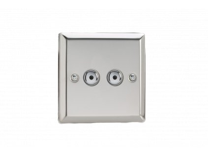 Designový vypínaè Tlaèítkový vypínaè IMPULSE - 2-modulový jednosmìrný (è.1) 0-100 W (max 10 LEDs) 0.7A 1-pólový LED s dálkovým KLASICKÉ - letìný chrom / chromová tlaèítka, IJCI102