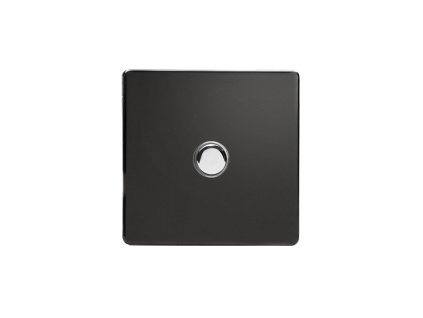 Designový vypínaè Tlaèítkový vypínaè IMPULSE - 1-modulový schodiový (è.6) 1-pólový BEZROUBKOVÉ - prémiová èerná / chrom tlaèítko, XDLP1S