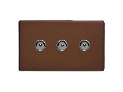 Designový vypínaè Tlaèítkový vypínaè IMPULSE - 3-modulový jednosmìrný (è.1) 0-100 W (max 10 LEDs) 0.9A 1-pólový LED s dálkovým BEZROUBKOVÉ - moka / èerné (lesklé) iridium, IJDMI103S