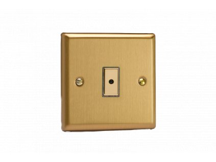 Designový vypínaè Tlaèítkový vypínaè IMPULSE - 1-modulový jednosmìrný (è.1) 0-100 W (max 10 LEDs) 1.1A 1-pólový LED s dálkovým V-Pro KLASICKÉ - kartáèovaná mosaz / mosazné tlaèítko, JBE101