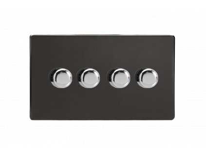 Luxusní stmívaè Rotaèní stmívaè DIMMER - 4-modulový - BEZROUBKOVÉ - Prémiová èerná, HDL44S