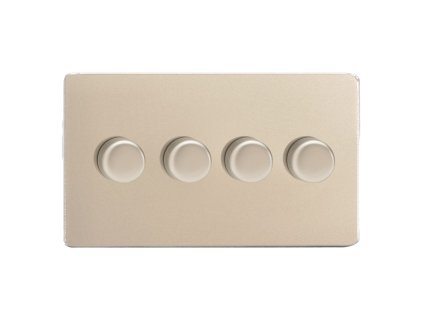 Luxusní stmívaè Rotaèní stmívaè DIMMER - 4-modulový - BEZROUBKOVÉ - Satén, HDN44S