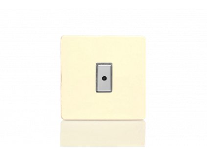 Designový vypínaè Tlaèítkový vypínaè IMPULSE - 1-modulový jednosmìrný (è.1) 0-100 W (max 10 LEDs) 1.1A 1-pólový LED s dálkovým V-Pro BEZROUBKOVÉ - bílá èokoláda / chrom tlaèítko, JDWE101S