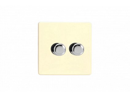 Luxusní stmívaè Rotaèní stmívaè DIMMER - 2-modulový - BEZROUBKOVÉ - Bílá èokoláda, HDW2S