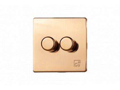 Luxusní stmívaè Rotaèní stmívaè DIMMER - 2-modulový - BEZROUBKOVÉ - Cu29 surová mìï, JDYP252S.AC
