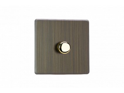 Luxusní stmívaè Rotaèní stmívaè DIMMER - 1-modulový - BEZROUBKOVÉ - Staroitná mosaz, JDYP401S.AB