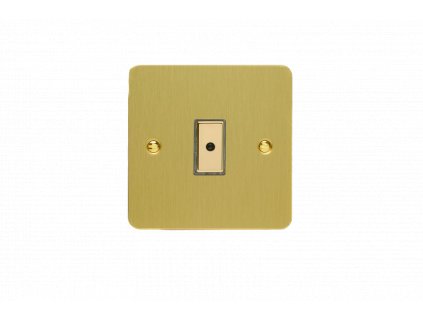 Designový vypínaè Tlaèítkový vypínaè IMPULSE - 1-modulový jednosmìrný (è.1) 0-100 W (max 10 LEDs) 1.1A 1-pólový LED s dálkovým V-Pro ULTRAPLOCHÉ - kartáèovaná mosaz / mosazné tlaèítko, JFBE101