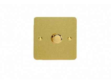Luxusní stmívaè Rotaèní stmívaè DIMMER - 1-modulový - ULTRAPLOCHÉ - Kartáèovaná mosaz, HFB1