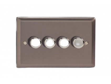Luxusní stmívaè Rotaèní stmívaè DIMMER - 4-modulový - KLASICKÉ - Cínová, HR44