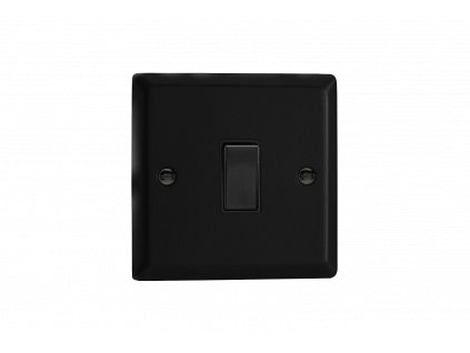 Designový vypínač Kolébkový vypínač ROCKER - 1-modulový schodišťový (č.6); jednosměrný (č.1) 10A 1-pólový KLASICKÉ - matně černá / černá kolébka, XY1B.MB