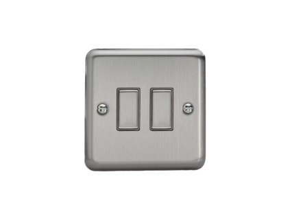 Designový vypínaè Tlaèítkový vypínaè IMPULSE - 2-modulový schodiový (è.6) 1-pólový KLASICKÉ - matnì chromová / ocelová tlaèítka, JSES002