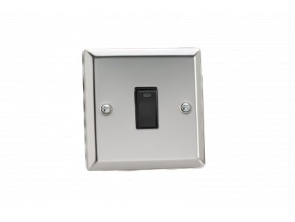 Designový vypínaè Kolébkový vypínaè ROCKER - 1-modulový 20A 2-pólový KLASICKÉ - letìný chrom / èerná kolébka, XC20NB