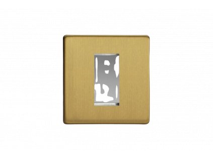 Rámeèek PLATE - MODULÁRNÍ - kartáèovaná mosaz, XDBG1S