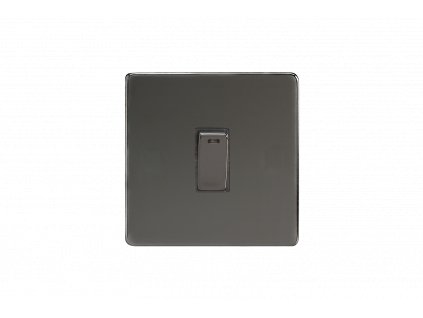 Designový vypínač Kolébkový vypínač ROCKER - 1-modulový 20A 2-pólový BEZŠROUBKOVÉ - černé (lesklé) iridium / černé (lesklé) iridium, XDI20NDS