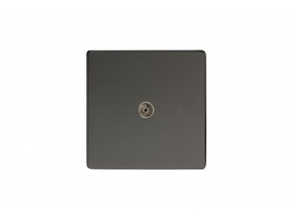 Designová zásuvka Mutimediální zásuvka MEDIA SOCKET - 1-modulový TV/Radio BEZROUBKOVÉ - èerné (lesklé) iridium, XDI8S