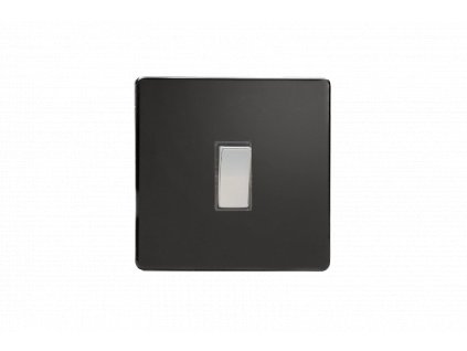 Designový vypínaè Kolébkový vypínaè ROCKER - 1-modulový 20A 2-pólový BEZROUBKOVÉ - prémiová èerná / chromová kolébka, XDL20DS