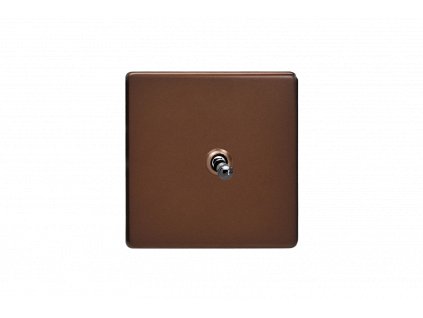 Designový vypínaè Páèkový vypínaè TOGGLE - 1-modulový schodiový (è.6); jednosmìrný (è.1) 10A 1-pólový BEZROUBKOVÉ - moka / èerné (lesklé) iridium, XDMT1S