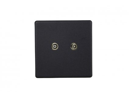 Designová zásuvka Mutimediální zásuvka MEDIA SOCKET - 2-modulový TV/Radio BEZŠROUBKOVÉ - matně černá, socket_XEY2RTVS.MB_screwless_matt-black
