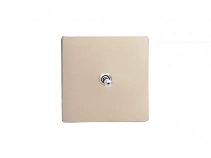 Designový vypínač Páčkový vypínač TOGGLE - 1-modulový schodišťový (č.6); jednosměrný (č.1) 10A 1-pólový BEZŠROUBKOVÉ - satén / chromová páčka, toggle XDNT1S screwless satin
