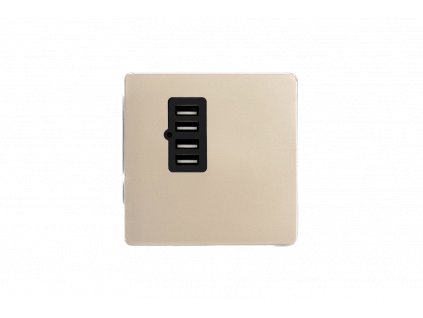 Designová zásuvka Síová zásuvka MAINS SOCKET - Bezroubkový - 4-modulový - satén, Síová zásuvka MAINS SOCKET - Bezroubkový - 4-modulový - satén