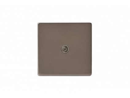 Designová zásuvka Mutimediální zásuvka MEDIA SOCKET - 1-modulový TV/Radio BEZROUBKOVÉ - cínová, XDR8S