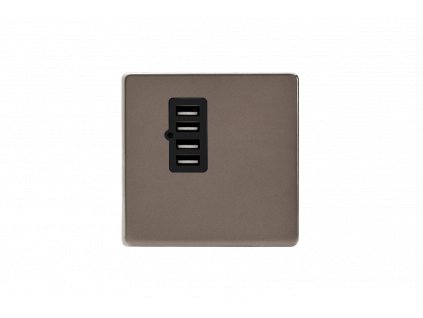 Designová zásuvka Síová zásuvka MAINS SOCKET - Bezroubkový - 4-modulový - cínová, XDRU4BS