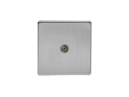 Designová zásuvka Mutimediální zásuvka MEDIA SOCKET - 1-modulový TV/Radio BEZROUBKOVÉ - kartáèovaná ocel, XDS8S