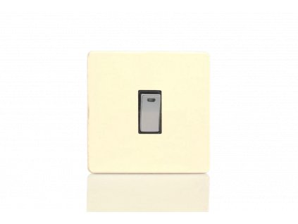 Designový vypínaè Kolébkový vypínaè ROCKER - 1-modulový 20A 2-pólový BEZROUBKOVÉ - bílá èokoláda / chromová kolébka, XDW20NDS
