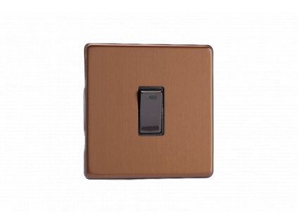 Designový vypínaè Kolébkový vypínaè ROCKER - 1-modulový 20A 2-pólový BEZROUBKOVÉ - kartáèovaný bronz / èerné (lesklé) iridium, XDY20NS.BZ