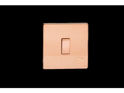 Designový vypínaè Kolébkový vypínaè ROCKER - 1-modulový køíový (è.7) 10A 1-pólový BEZROUBKOVÉ - cu29 surová mìï / mìdìná kolébka, XDY1S.AC
