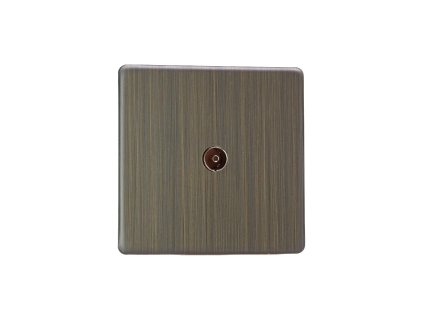 Designová zásuvka Mutimediální zásuvka MEDIA SOCKET - 1-modulový TV/Radio BEZROUBKOVÉ - staroitná mosaz, XDY8S.AB