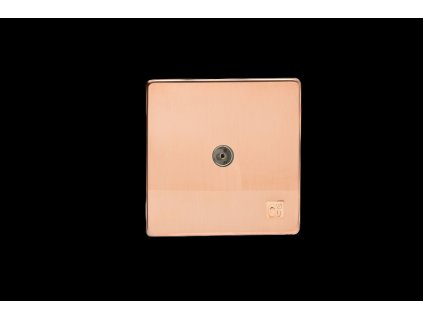 Designová zásuvka Mutimediální zásuvka MEDIA SOCKET - 1-modulový TV/Radio BEZROUBKOVÉ - cu29 surová mìï, XDY8S.AC