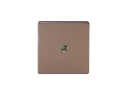 Designová zásuvka Mutimediální zásuvka MEDIA SOCKET - 1-modulový TV/Radio BEZROUBKOVÉ - kartáèovaný bronz, XDY8S.BZ
