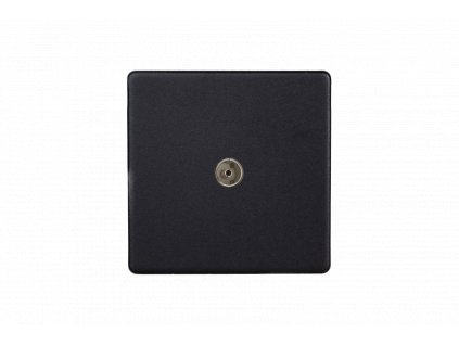 Designová zásuvka Mutimediální zásuvka MEDIA SOCKET - 1-modulový TV/Radio BEZROUBKOVÉ - matnì èerná, XDY8S.MB