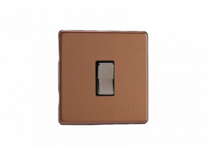 Designový vypínaè Kolébkový vypínaè ROCKER - 1-modulový schodiový (è.6) 6A 1-pólový BEZROUBKOVÉ - kartáèovaný bronz / èerné (lesklé) iridium, XDYR1S.BZ