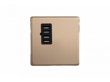 Designová zásuvka Síová zásuvka MAINS SOCKET - Bezroubkový - 4-modulový - kartáèovaná mìï, XDYU4BS.BC