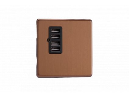 Designová zásuvka Síová zásuvka MAINS SOCKET - Bezroubkový - 4-modulový - kartáèovaný bronz, XDYU4BS.BZ