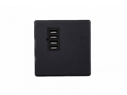 Designová zásuvka Síová zásuvka MAINS SOCKET - Bezroubkový - 4-modulový - matnì èerná, XDYU4BS.MB