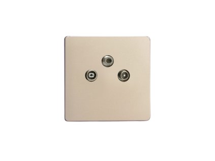 Designová zásuvka Mutimediální zásuvka MEDIA SOCKET - 3-modulový TV/Radio BEZROUBKOVÉ - satén, socket XEN3RTVS screwless satin