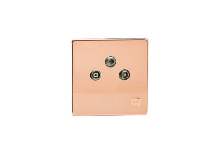 Designová zásuvka Mutimediální zásuvka MEDIA SOCKET - 3-modulový TV/Radio BEZROUBKOVÉ - cu29 surová mìï, XEY3RTVS.AC
