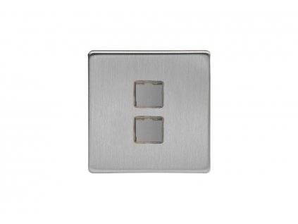 Rámeček PLATE - BEZŠROUBKOVÉ - kartáčovaná ocel / Keystone, keystone plate XESD2S screwless brushed steel