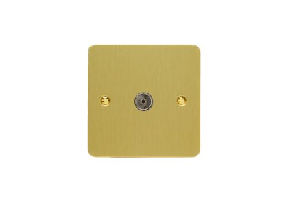 Designová zásuvka Mutimediální zásuvka MEDIA SOCKET - 1-modulový TV/Radio ULTRAPLOCHÉ - kartáèovaná mosaz, XFB8