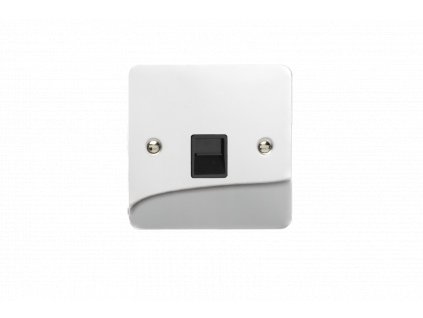 Designová zásuvka Mutimediální zásuvka MEDIA SOCKET - 1-modulový telefon ULTRAPLOCHÉ - letìný chrom / èerný, XFCTMB