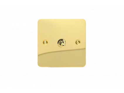 Designový vypínaè Páèkový vypínaè TOGGLE - 1-modulový schodiový (è.6); jednosmìrný (è.1) 10A 1-pólový ULTRAPLOCHÉ - letìná mosaz / mosazná páèka, XFVT1