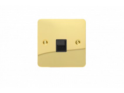 Designová zásuvka Mutimediální zásuvka MEDIA SOCKET - 1-modulový telefon ULTRAPLOCHÉ - letìná mosaz / èerný, XFVTMB