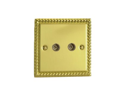Designová zásuvka Mutimediální zásuvka MEDIA SOCKET - 2-modulový TV/Radio KLASICKÉ - letìná mosaz, XG88