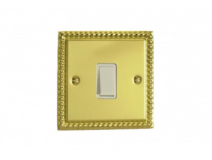 Designový vypínaè Kolébkový vypínaè ROCKER - 1-modulový 10A 1-pólový zvonkový KLASICKÉ - letìná mosaz / bílá kolébka, XGBPW