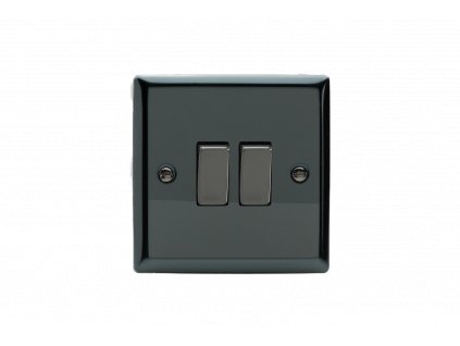 Designový vypínač Kolébkový vypínač ROCKER - 2-modulový křížový (č.7) 10A 1-pólový KLASICKÉ - černé (lesklé) iridium / černé (lesklé) iridium, XI2D